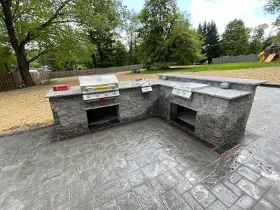 Underground gas line installation in a Columbia backyard